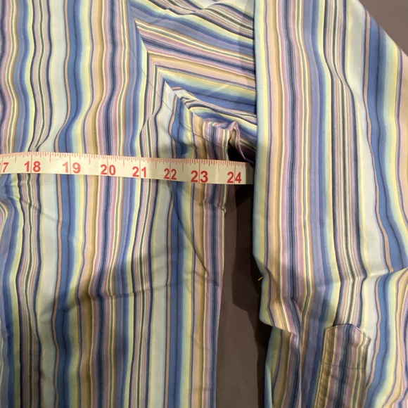 Banana Republic French cuff fancy multi coloured striped dress shirt 16 / 16.5 - Picture 5 of 8